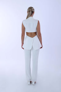 Cutout collar shirt