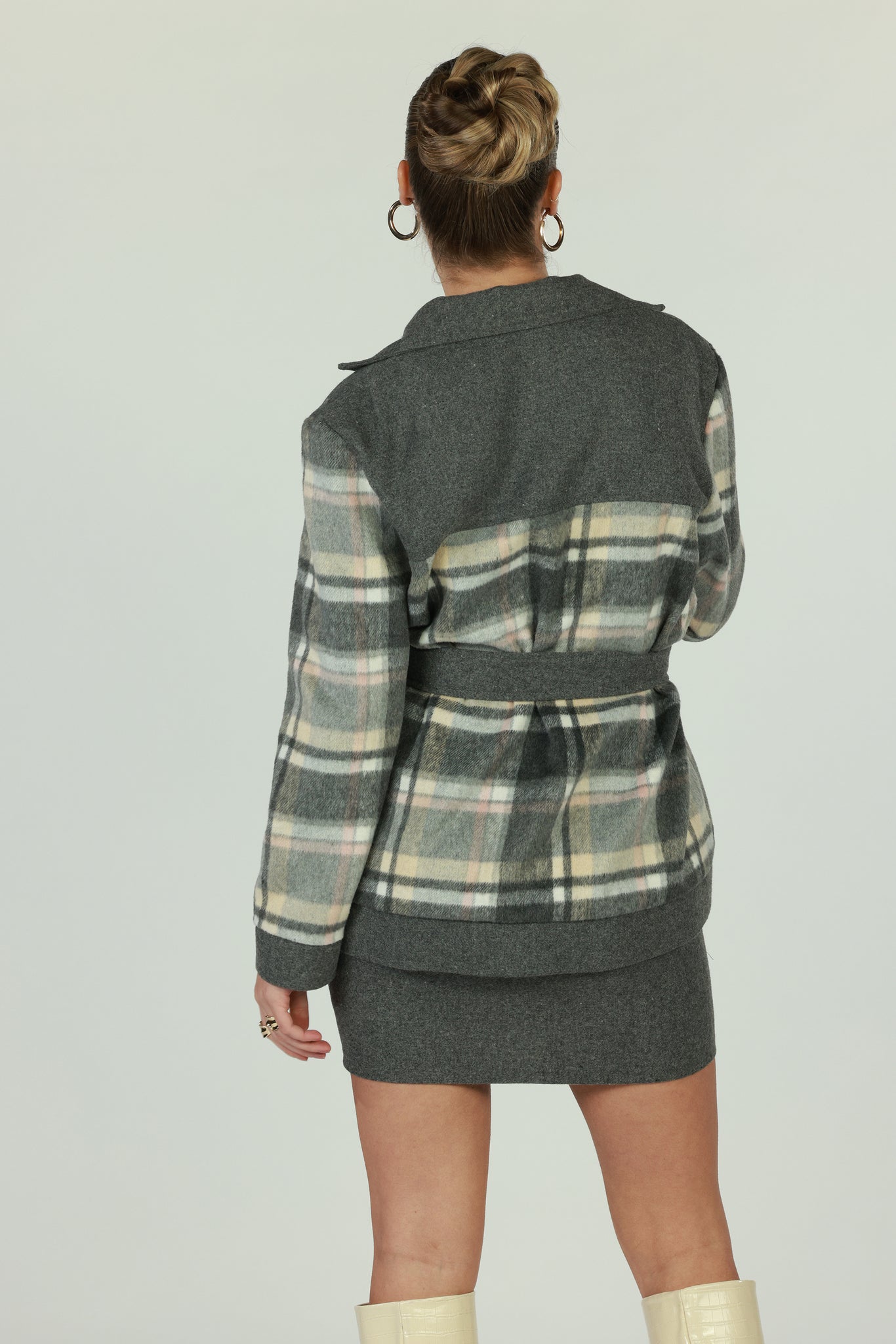 Oversized jacket with belt