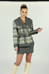Oversized jacket with belt