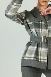 Oversized jacket with belt