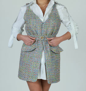 Mini tweed vest dress