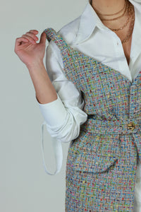 Mini tweed vest dress