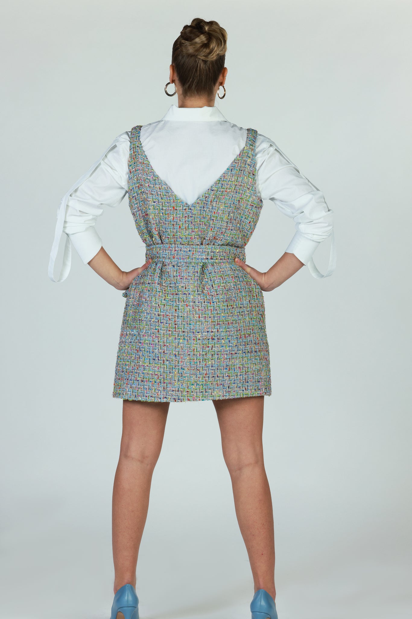 Mini tweed vest dress