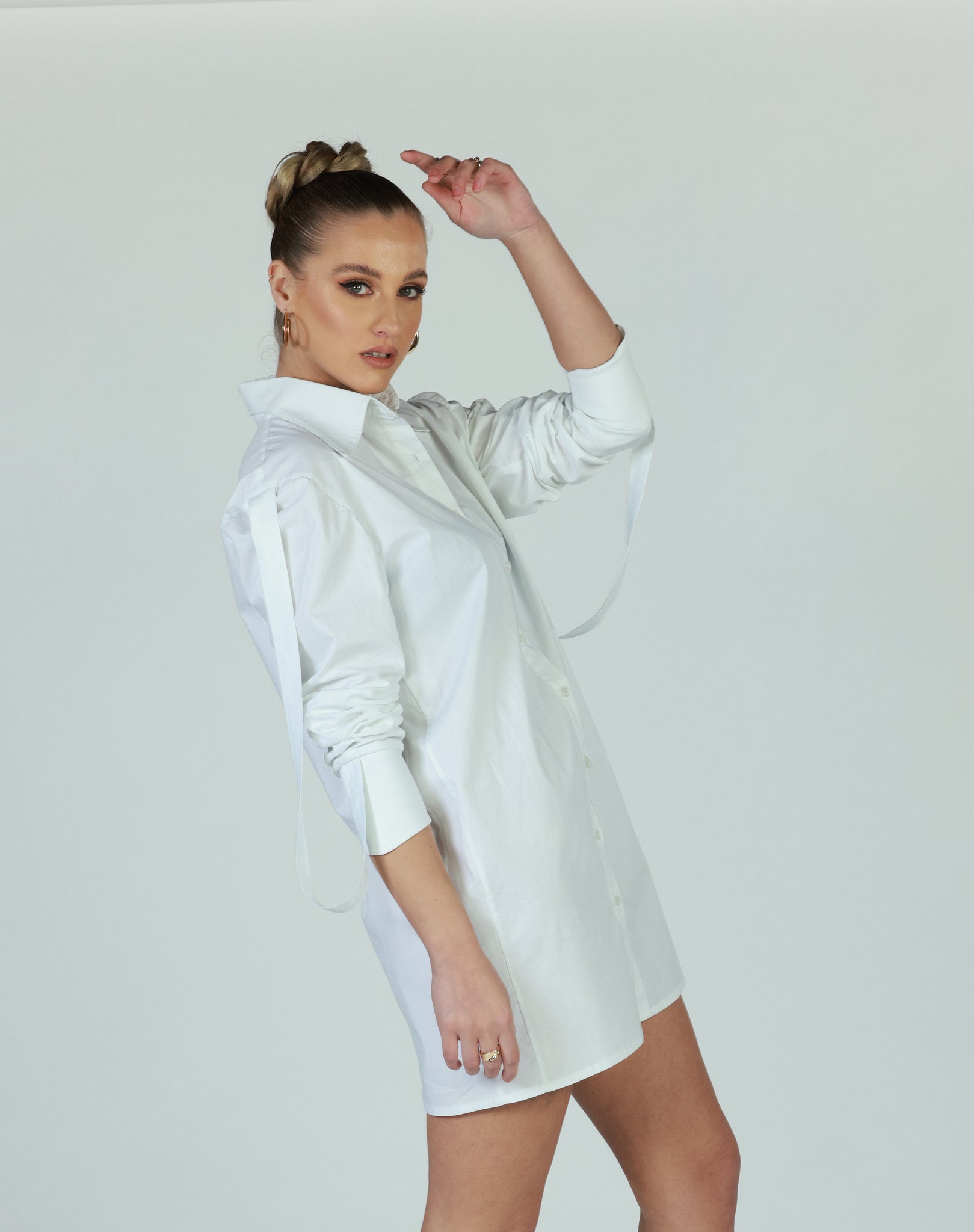 White shirt with straps